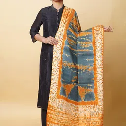 Unnati Silks Tie And Dye Shibori Printed Cotton Dupatta-10