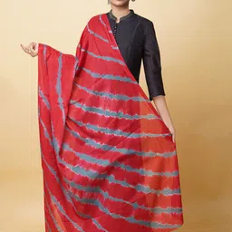 Unnati Silks Striped Tie and Dye Cotton Dupatta-picture-8