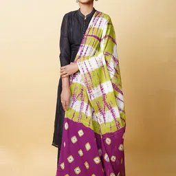 Unnati Silks Tie And Dye Shibori Printed Cotton Dupatta-picture-3