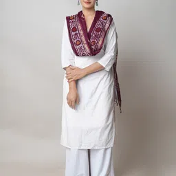 Unnati Silks Ethnic Motifs Block Printed Pure Cotton Dupatta-picture-2