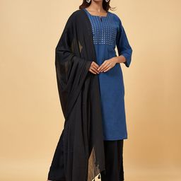 RANGMANCH BY PANTALOONS Women Black Solid Pure Cotton Dupatta-34