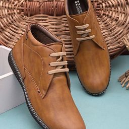 HERE&NOW Men Tan Lightweight Lace-Ups Derbys-19