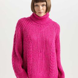 DeFacto Cable Knit Turtle Neck Long Sleeves Pullover Sweater-picture-27
