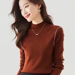 JC Collection Ribbed High Neck Pullover Sweater-picture-49