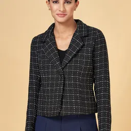 Annabelle by Pantaloons Checked Lapel Collar Tailored Jacket-20