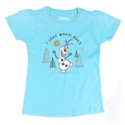 Frozen Girls Blue Frozen Printed Round Neck Pure Cotton T-shirt-image-76