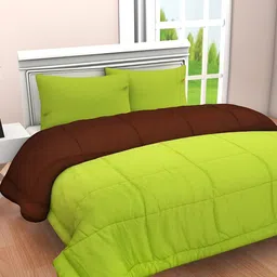 RF RELAXFEEL Green & Brown Heavy Winter Double Bed Comforter-image-53