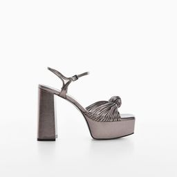 MANGO Knot Detail Block Heel Sandals-11