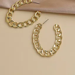 Young & Forever Gold-Toned Oval Drop Earrings-image-94