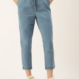 De Moza Women Mid Rise Cotton Peg Trousers-image-44