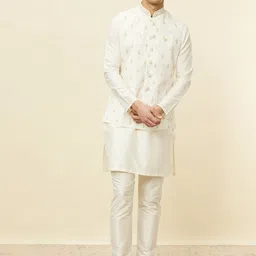 Manyavar Self Design Woven Nehru Jacket-image-33