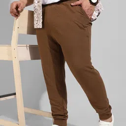 Instafab Plus Men Plus Size Striped Cotton Joggers-11