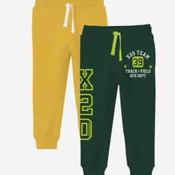 x2o Boys Pack Of 2 Typography Printed Cotton Joggers-image-14