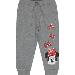 Bodycare Kids Girls Grey Mickey Mouse Printed Cotton Joggers-image-72