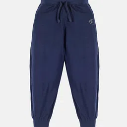 KiddoPanti Kids Navy Blue Solid Pure Cotton Joggers-19