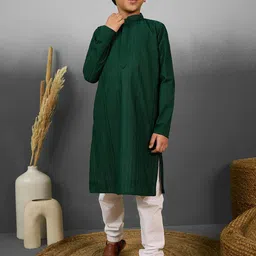 YK Boys Embroidered Regular Chikankari Kurta with Pyjama-image-90