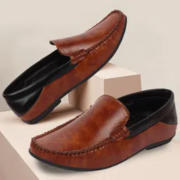 FAUSTO Men Tan Loafers-image-15