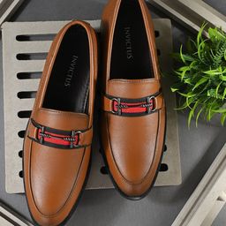 INVICTUS Men Textured Round Toe Formal Loafers-image-95