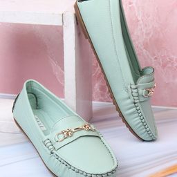 ELLE Women Green Loafers-image-56