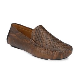 RL Rocklin Men Brown Woven Design Loafers-image-49