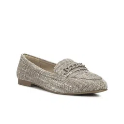 London Rag Women Woven Design Chain Embellished Loafers-31