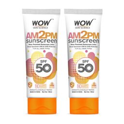WOW SKIN SCIENCE Set of 2 AM2PM Water Resistant SPF 50 Sunscreen Lotion - 100ml each-image-46