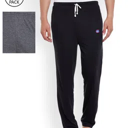 VIMAL Men Pack of 2 Black & Grey Solid Lounge Pants-picture-49