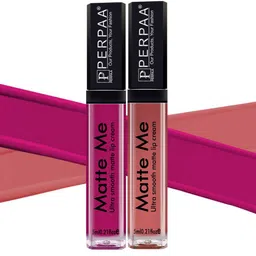 PERPAA Set Of 2 Matte Me Ultra Smooth Lip Creams 5 ml Each - Hidden Magenta & Peach Nude-3