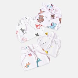 The Boo Boo Club Infants Pack Of 4 Printed Sustainable Organic Cotton Muslin Nappies-image-14