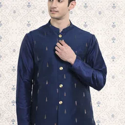 Ode by House of Pataudi Men Woven Design Nehru Jackets-picture-23