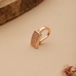 Aadvik Designs Rose Gold-Plated CZ-Studded Stud Nosepin-18