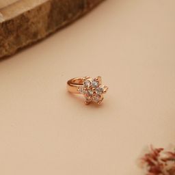 Aadvik Designs Rose Gold-Plated CZ-Studded Clip-On Nosepin-43