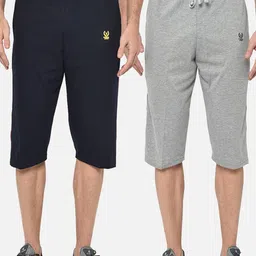 VIMAL JONNEY Men Pack Of 2 Solid Regular Fit Regular Shorts-picture-8