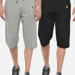 VIMAL JONNEY Men Pack Of 2 Solid Regular Fit Regular Shorts-picture-57