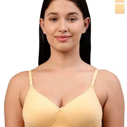 Feelings Pack of 2 Cotton T-shirt Bra - Full Coverage Lightly Padded-56