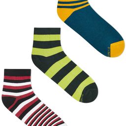 Dynamocks Pack Of 3 Striped Anti-Microbial Ankle-Length Socks-5