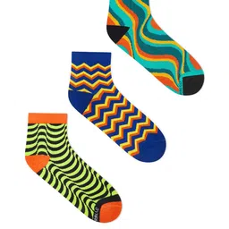 Dynamocks Pack Of 3 Assorted Ankle-Length Socks-3