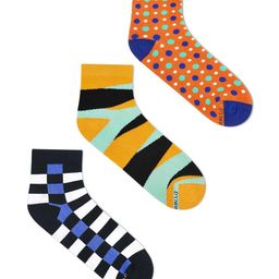 Dynamocks Unisex Pack of 3 Patterned Anti Mictobial Ankle Length Socks-17