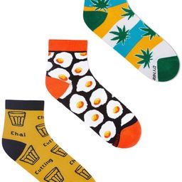 Dynamocks Adults Pack Of 3 Patterned Cotton Ankle-Length Socks-32
