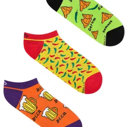 Dynamocks Pack Of 3 Patterned Ankle-Length Anti-Microbial Socks-image-56