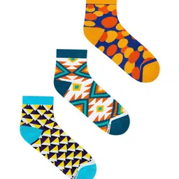 Dynamocks Pack Of 3 Assorted Ankle-Length Socks-21