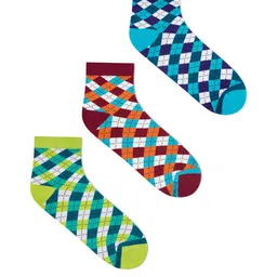 Dynamocks Pack Of 3 Assorted Ankle-Length Socks-2