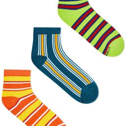 Dynamocks Pack Of 3 Striped Ankle Length Socks-27
