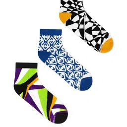 Dynamocks Pack Of 3 Assorted Ankle-Length Socks-33