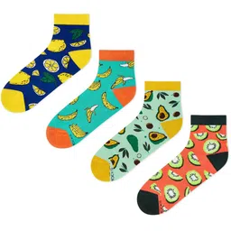 Dynamocks Unisex Pack Of 4 Patterned Ankle Length Socks-image-59