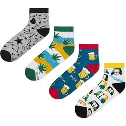 Dynamocks Unisex Pack Of 4 Patterned Ankle Length Socks-10