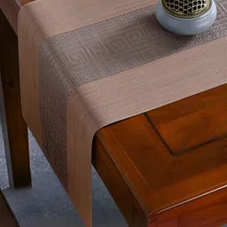 YELONA Brown 5 Pieces Textured Rectangular Table Placemats & Runner-15