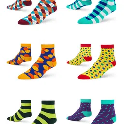 Dynamocks Unisex Pack Of 6 Ankle Length Socks-51