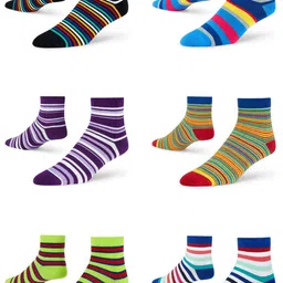 Dynamocks Pack Of 6 Printed Ankle Length Socks-36