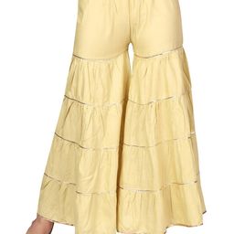 BCZ Style Women Gold-Toned Flared Handloom Palazzos-image-95